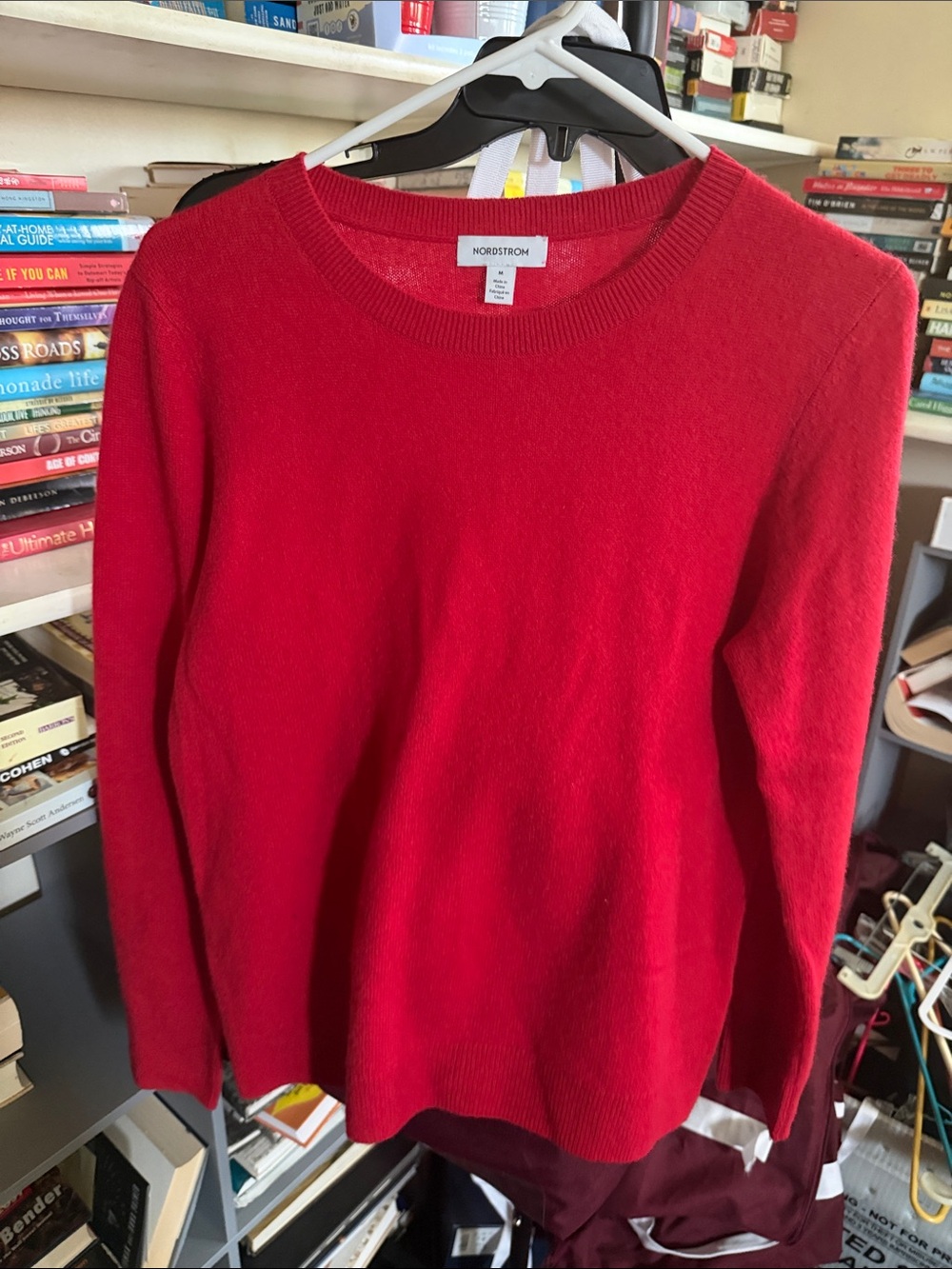 Nordstrom Red Scoop Neck Lightweight Knit Sweater